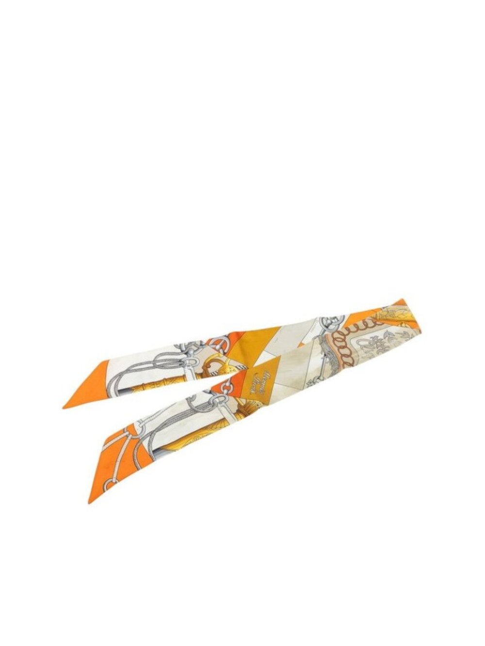 Hermes Twilly Cliquetis Scarf Orange Multicolor Silk
